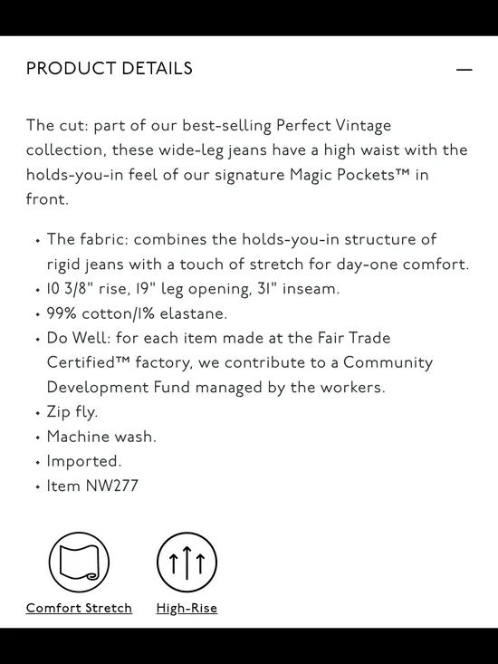 Madewell The Perfect Vintage Wide Leg Jeans, Size 31, Euc, Wide Leg, Full Lenght - Picture 2 of 9